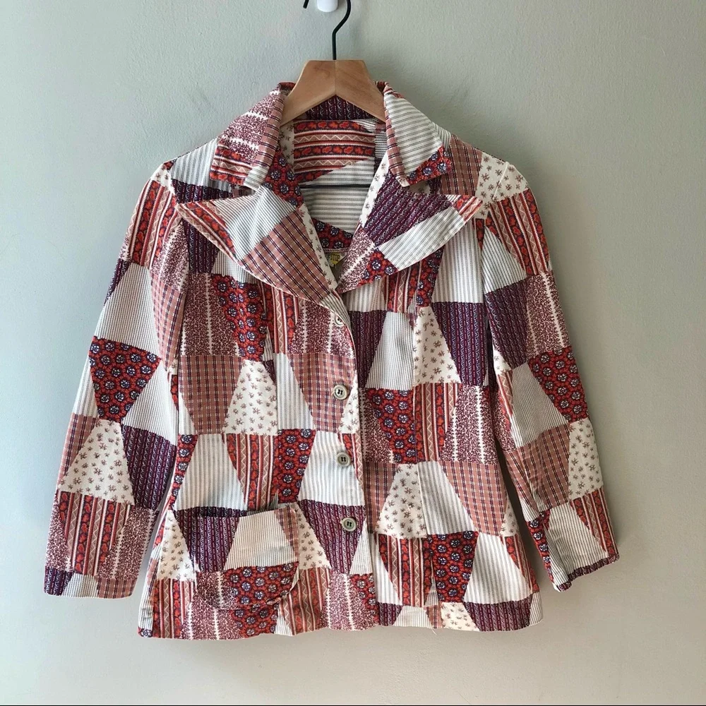 VINTAGE 70s Patchwork Blazer